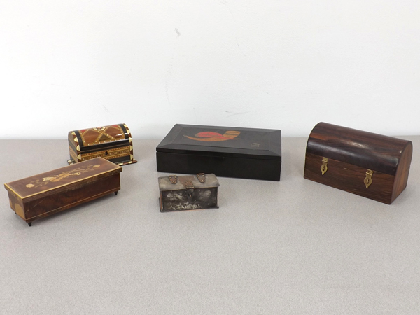 Lot of High End Vintage Inlaid Etc JewelryTrinket Boxes