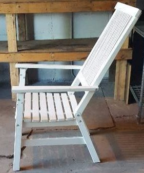lot 16 image: White Wood Reclining Chair