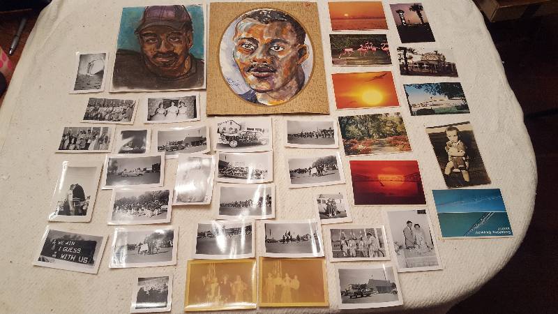 lot 47 image: 2 pictures, 9 postcards and 26 black and white pictures