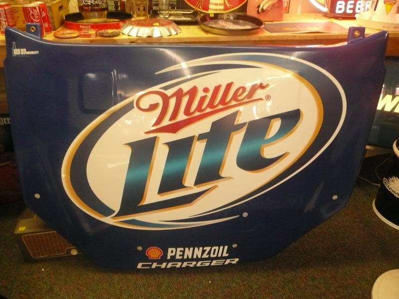 FULL SIZE MILLER LITE RACE HOOD 58 12 BY 39 12