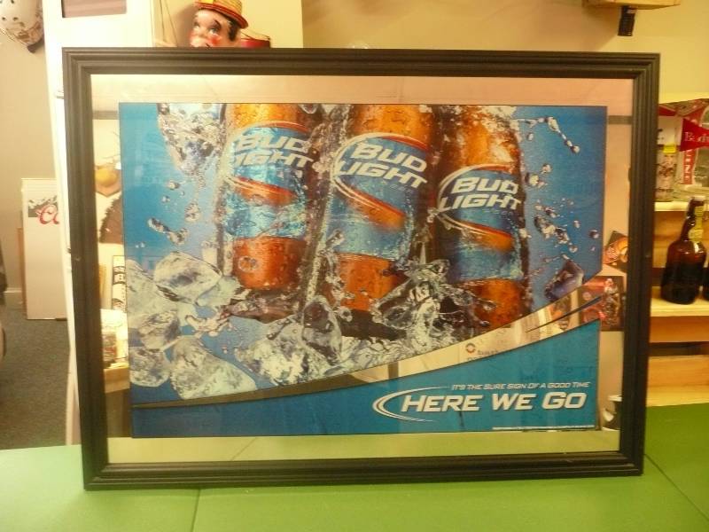 LARGE BUD LIGHT MIRROR 35 12 BY 26 12