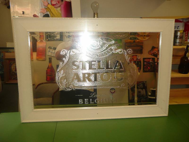 LARGE STELLA ARTOIS MIRROR 35 12 BY 23 12 - VERY NICE