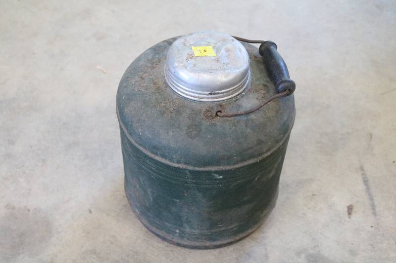 lot 46 image: Very old porcelain and metal thermos