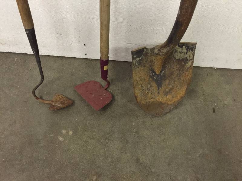 lot 17 image: SAND SHOVELS, HOES