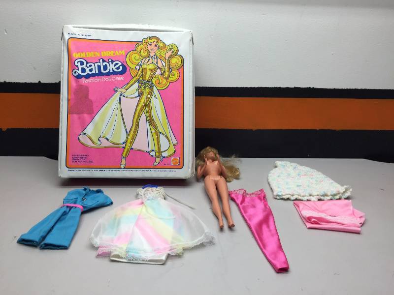 golden dream barbie fashion doll trunk