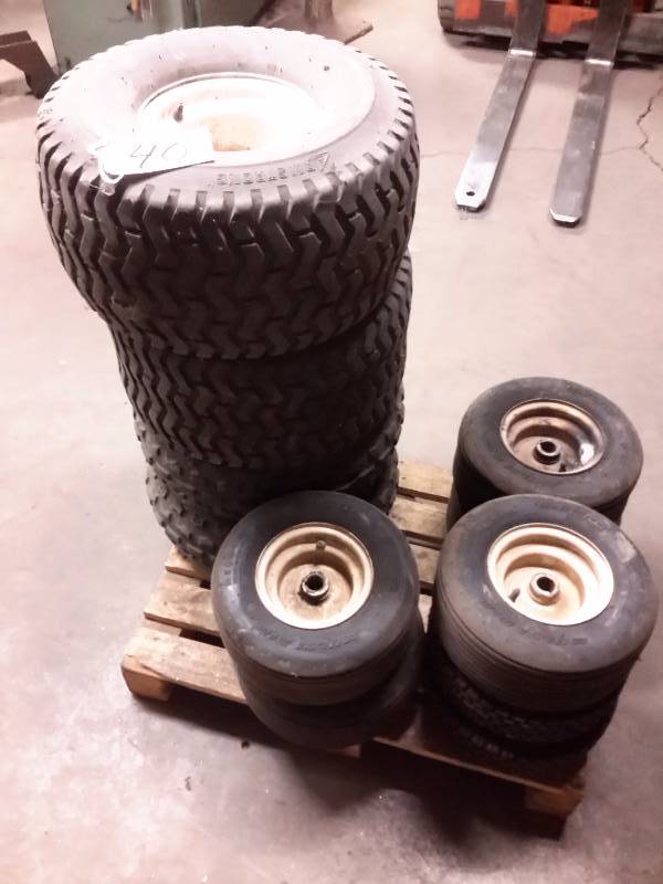 lot 40 image: Lot of MULTI RIB Tires and Rims.    These are used, but still good.  Various Sizes.. Please inspect