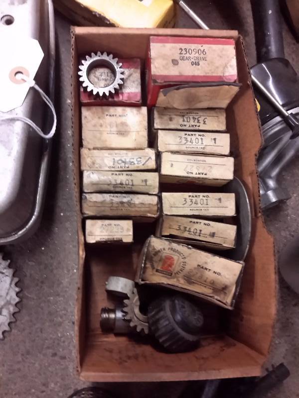 lot 78 image: Misc. Auto and Lawnmower parts as pictured.