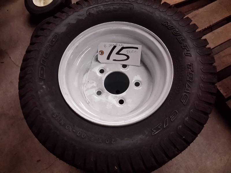 lot 15 image: 4, 20in x 8in x 10 in DICO tires with rims