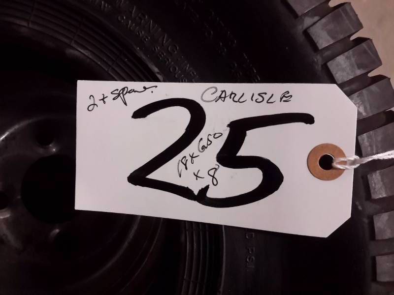 lot 25 image: 2, Carlisle 18 in x 6.50 in x 8 in Tires with rims, plus spare with no rim