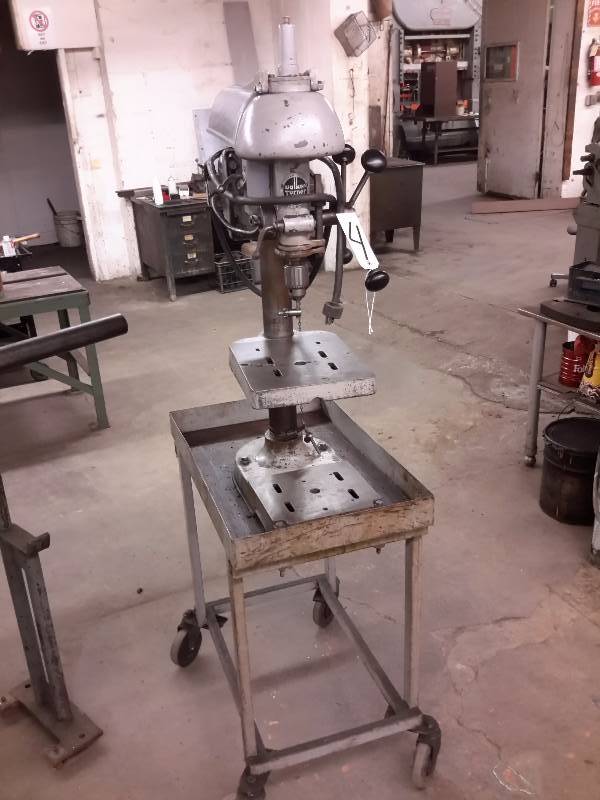 lot 4 image: Walker Turner Drill press on Rolling cart