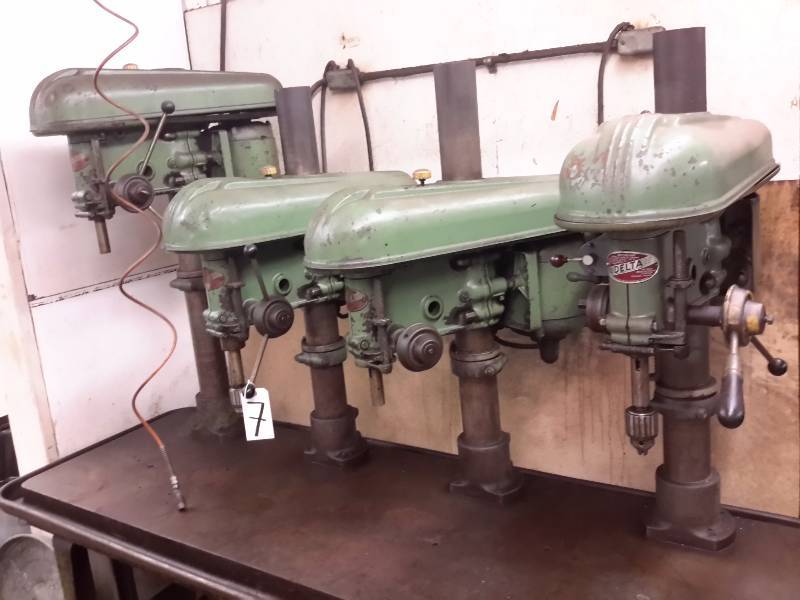 lot 7 image: Delta 4 head Production drill press system..Tested and they all work