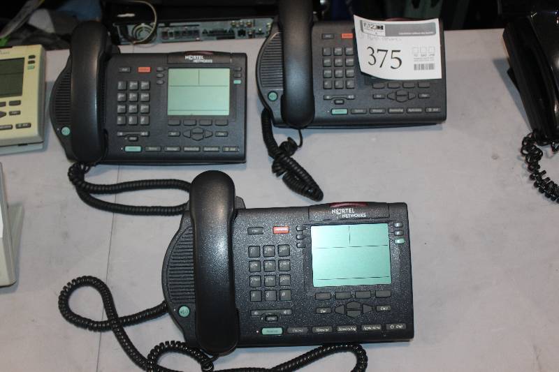 lot 375 image: Lot of (3) Nortel Networks M3904 Prof Charcoal RL3 Telephones