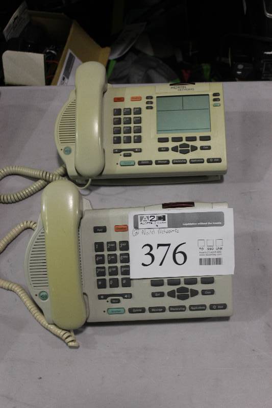 lot 376 image: Lot of (2) Nortel Networks M3904 Platinum RLS.2 Telephones