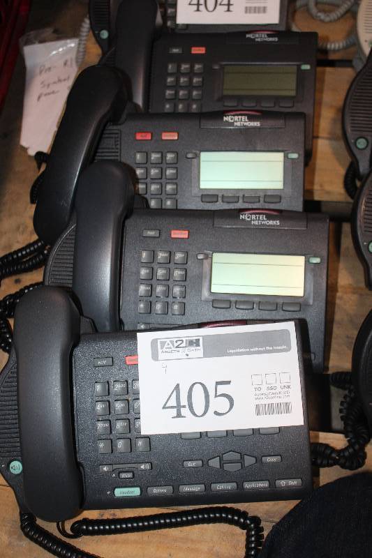 lot 405 image: Lot of (4) Nortel Networks M3903 Charcoal Enhanced Telephones