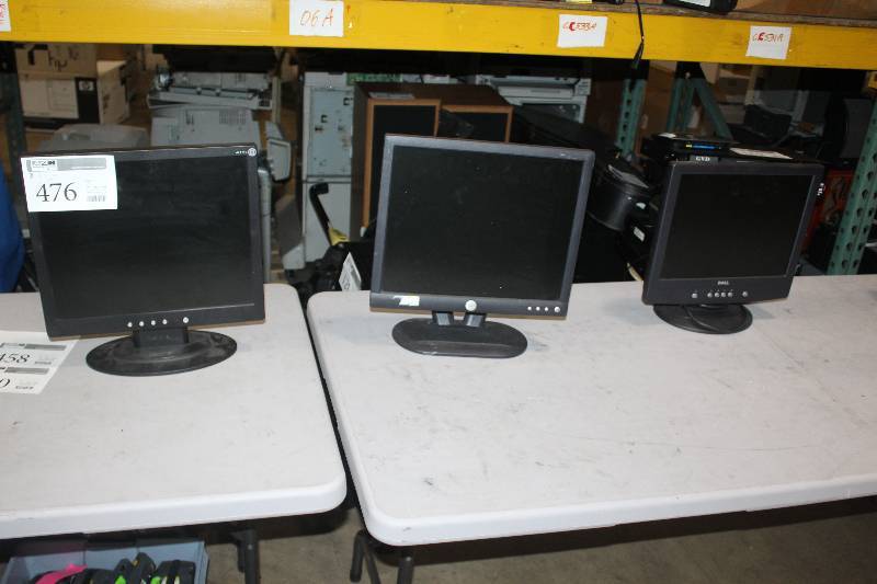 lot 476 image: Lot of (3) Monitors Including 1) Dell 17 AND 1) Acer 17 AL1715 AND 1) Dell 15
