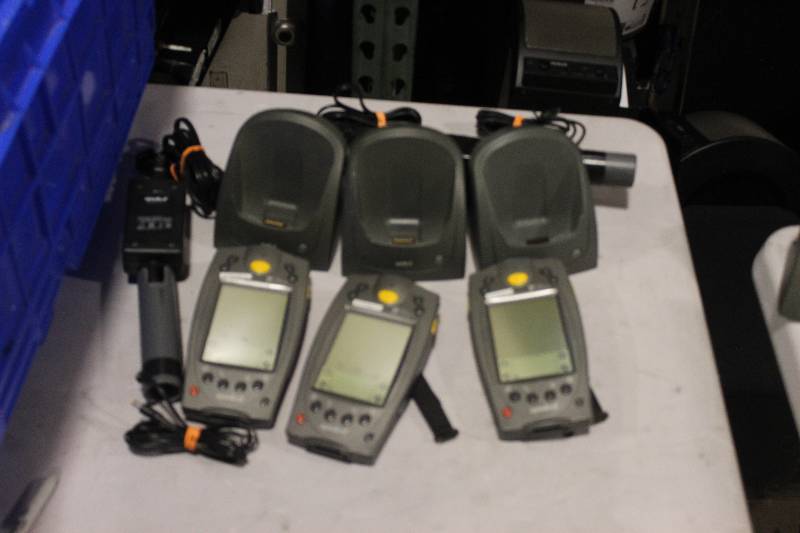 lot 504 image: Lot of (3) Palm Computing Platform SPT 1700 Handset w Charger & Cord