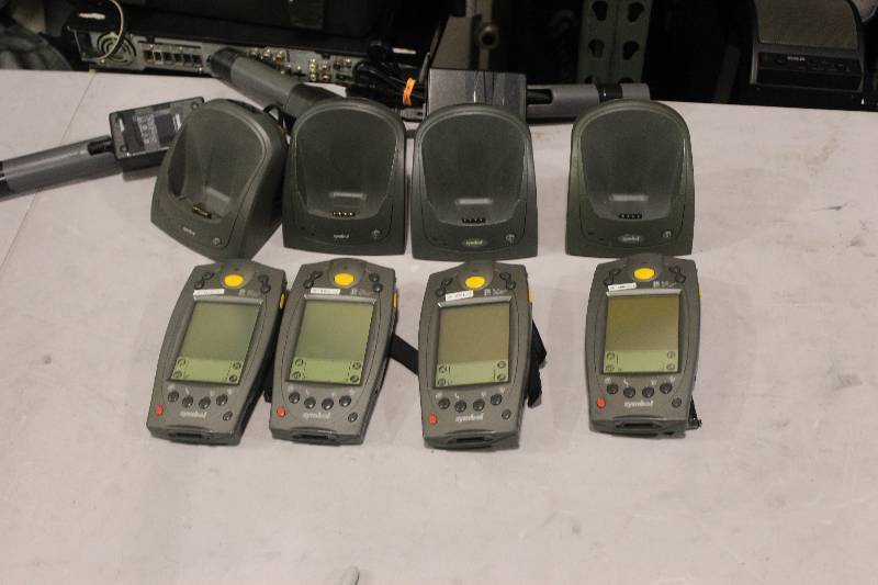 lot 527 image: Lot of (4) Palm Computing Platform SPT 1700 Handset w Charger & Cord
