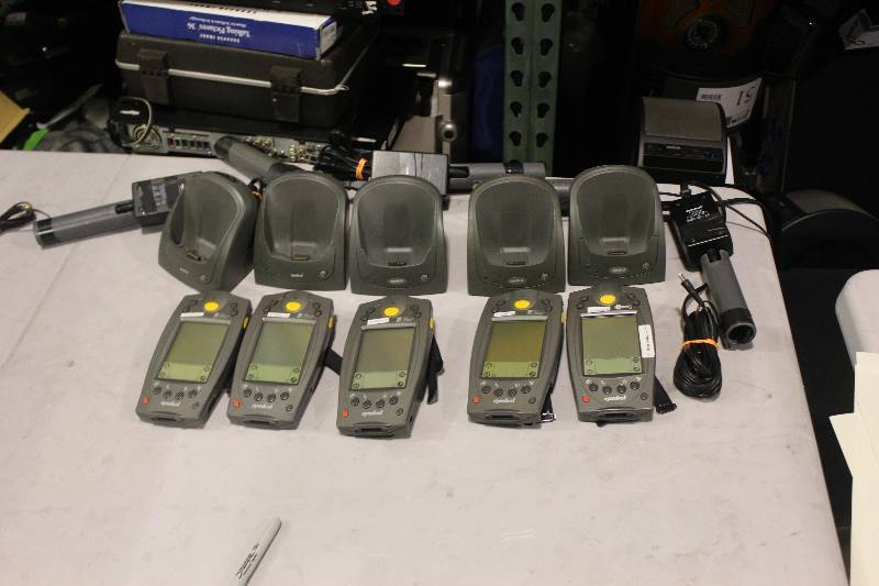lot 544 image: Lot of (5) Palm Computing Platform SPT 1700 Handset w Charger & Cord
