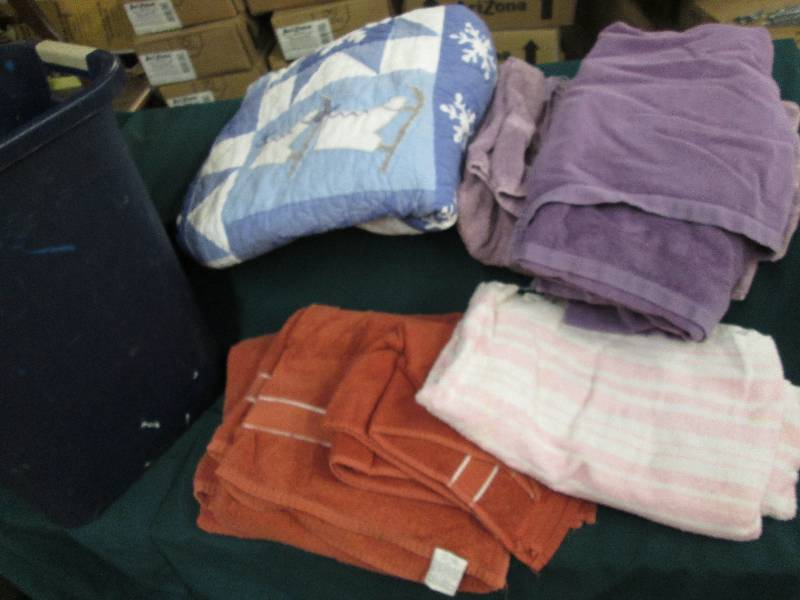 Assorted colored towels, Small blue...