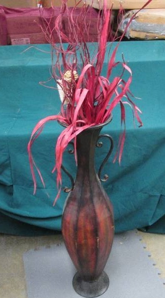 Metallic red toned vase 33 inches h...