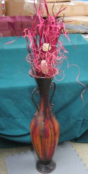 Metallic red toned vase 33 inches h...