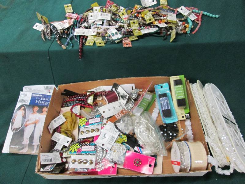 Large lot of beads, trim, pattern, ...