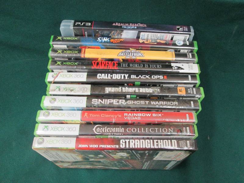 Xbox, Xbox360 and 1 PS3 games...