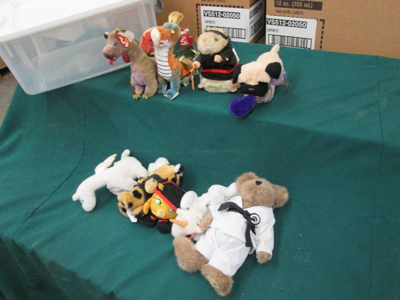 Beanie Babies and small plush cover...