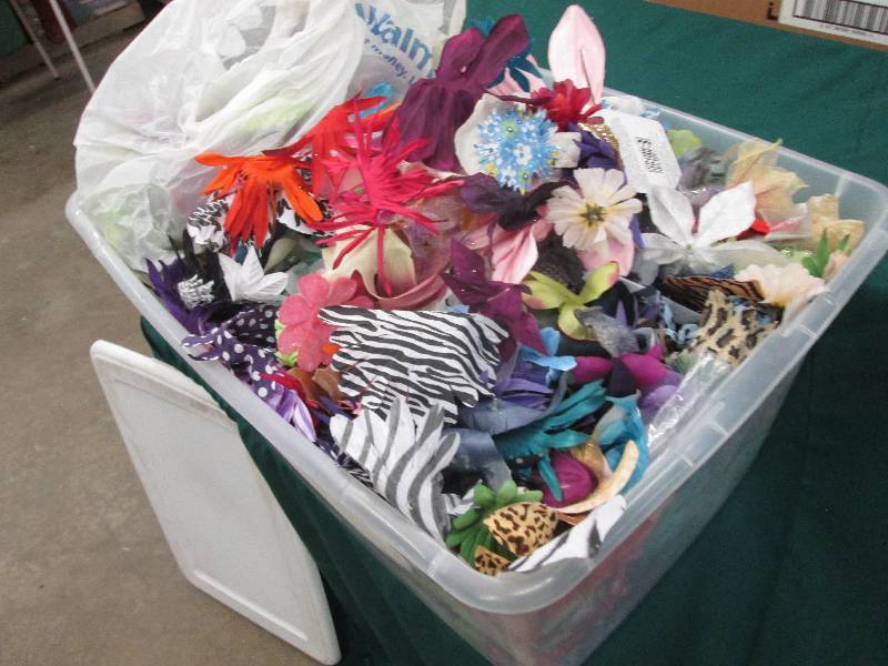 Covered Tote filled with flower and...
