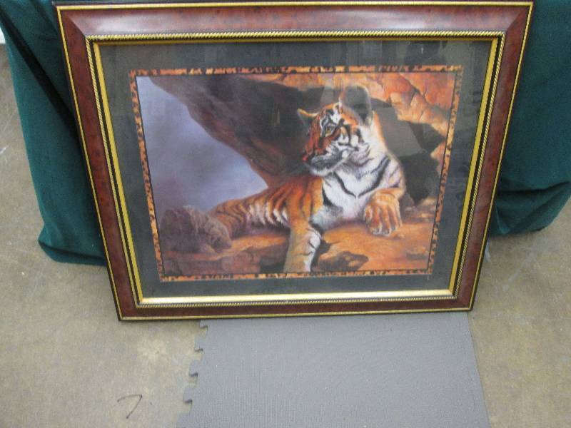 Large Matted Framed Tiger Print 33x...