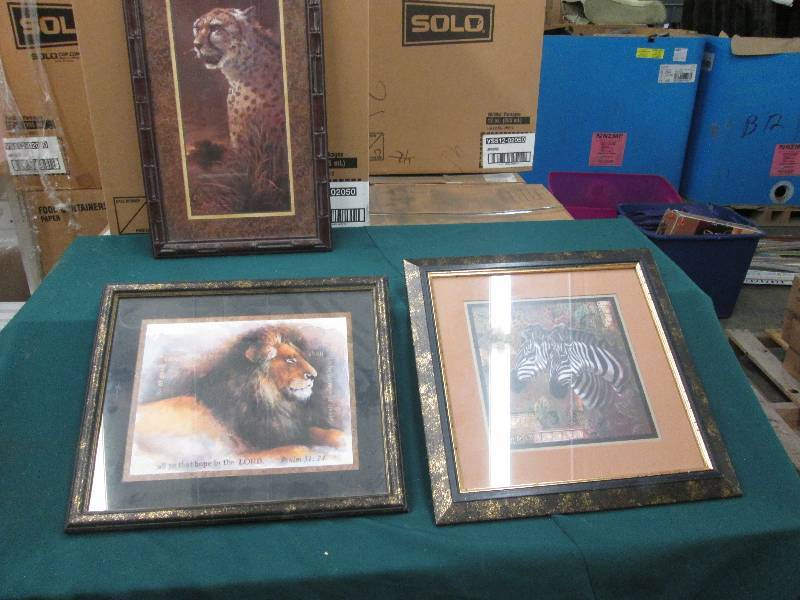 Lot of 3 Matted Framed Wildlife Pri...