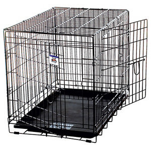 lot 35 image: Miller Manufacturing Large Double-Door Wire Pet Crate