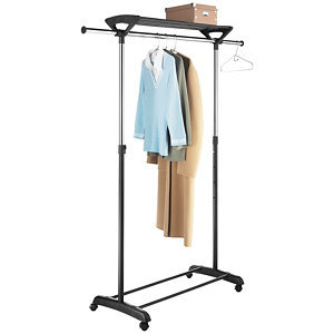 lot 48 image: Alcove Deluxe Adjustable Garment Rack with Shelf