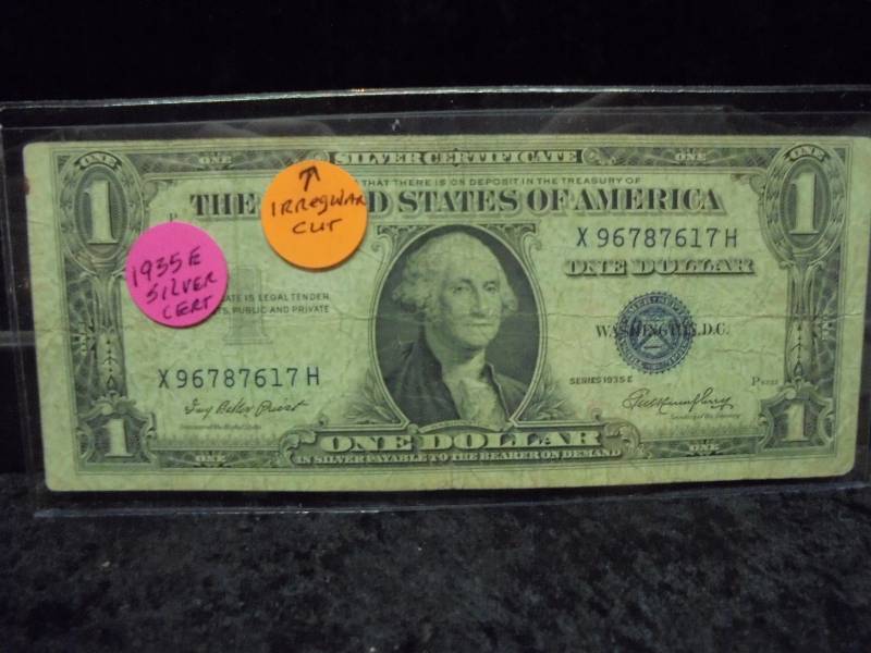 1935E Silver Certificate, Irregular Cut