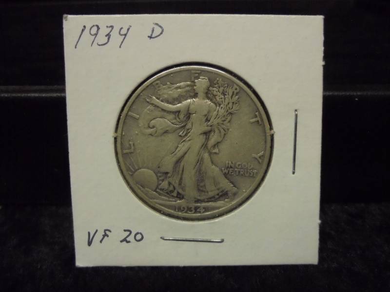 1934D Walking Liberty Half Dollar, 90% Silver