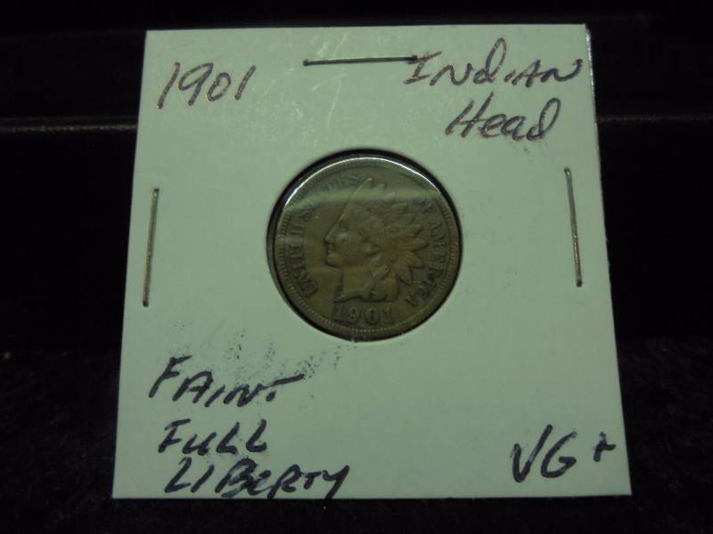1901 Indian Head Penny, Full Faint Liberty