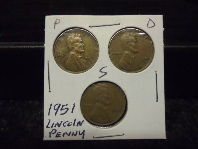 1951 PDS Lincoln Wheat Pennies
