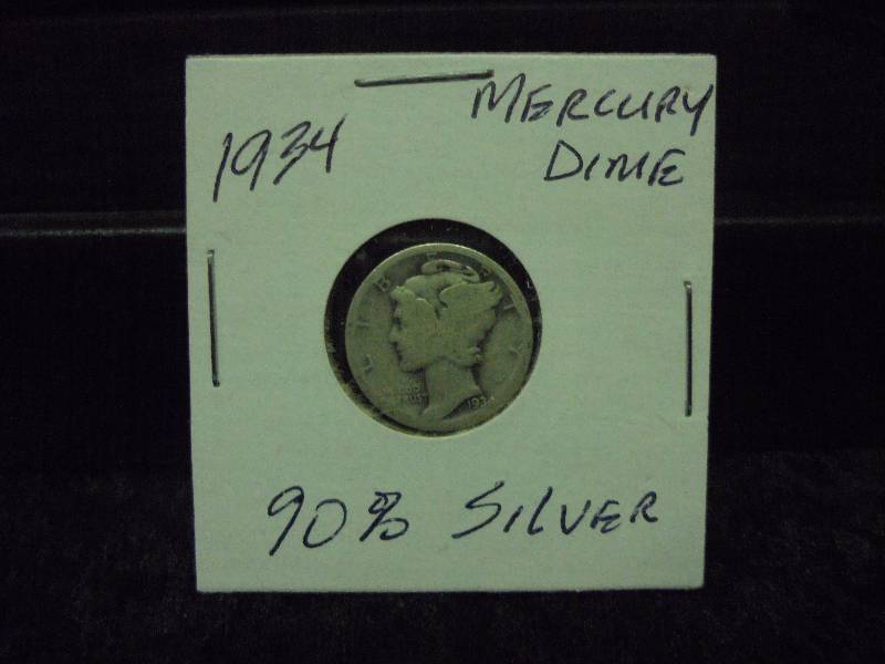 1934 Mercury Dime, 90% Silver