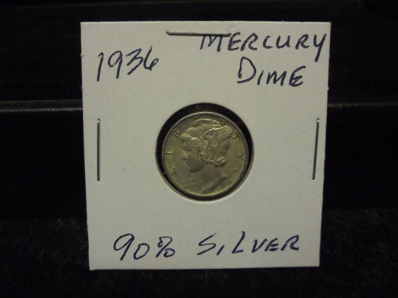 1936 Mercury Dime, 90% Silver