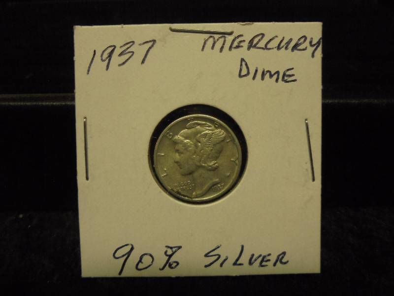 1937 Mercury Dime, 90% Silver
