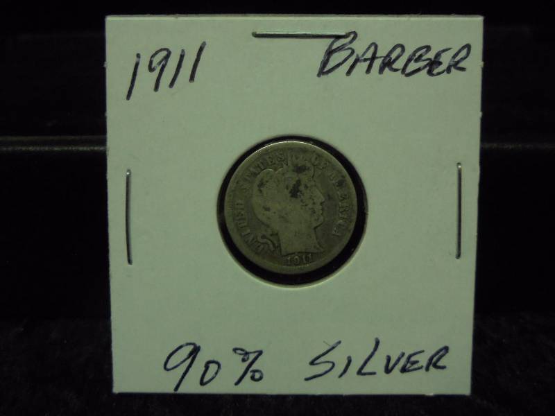 1911  Barber Dime, 90% Silver