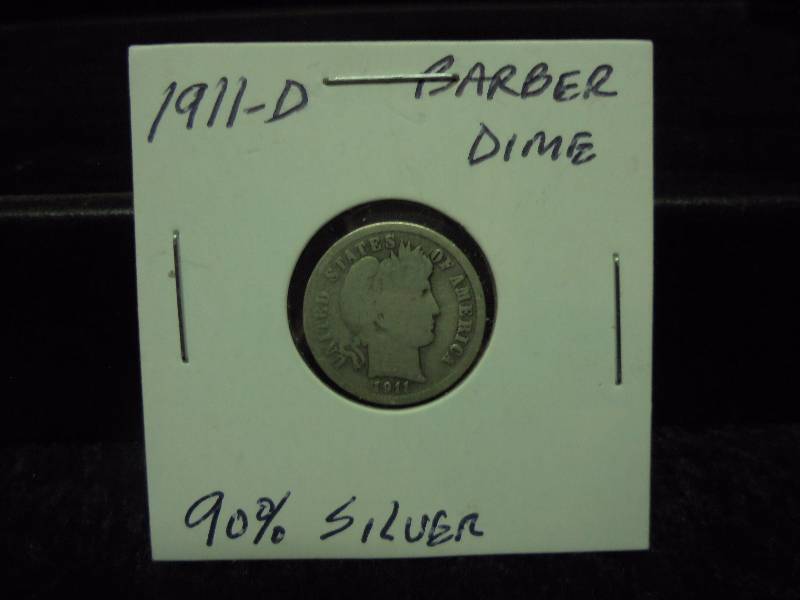 1911D  Barber Dime, 90% Silver