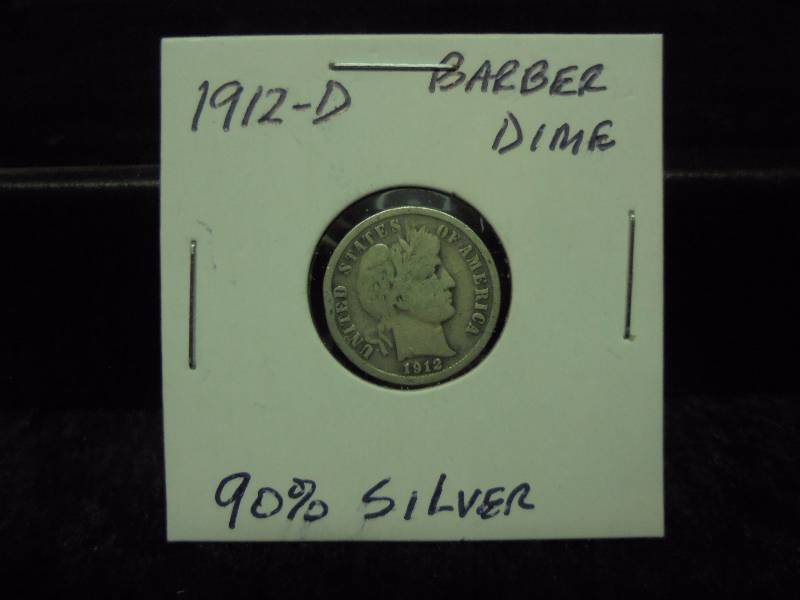 1912D  Barber Dime, 90% Silver