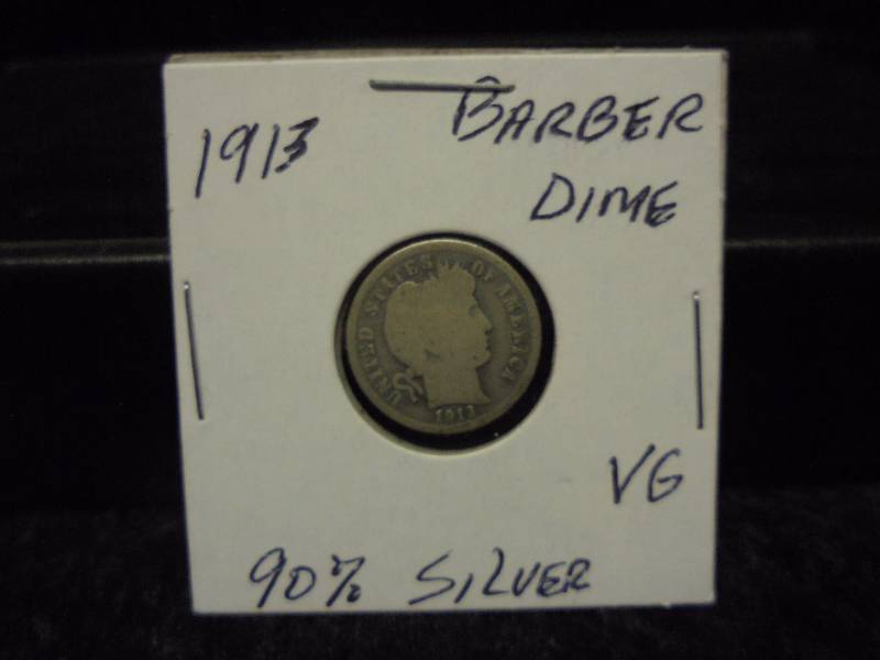 1913  Barber Dime, 90% Silver