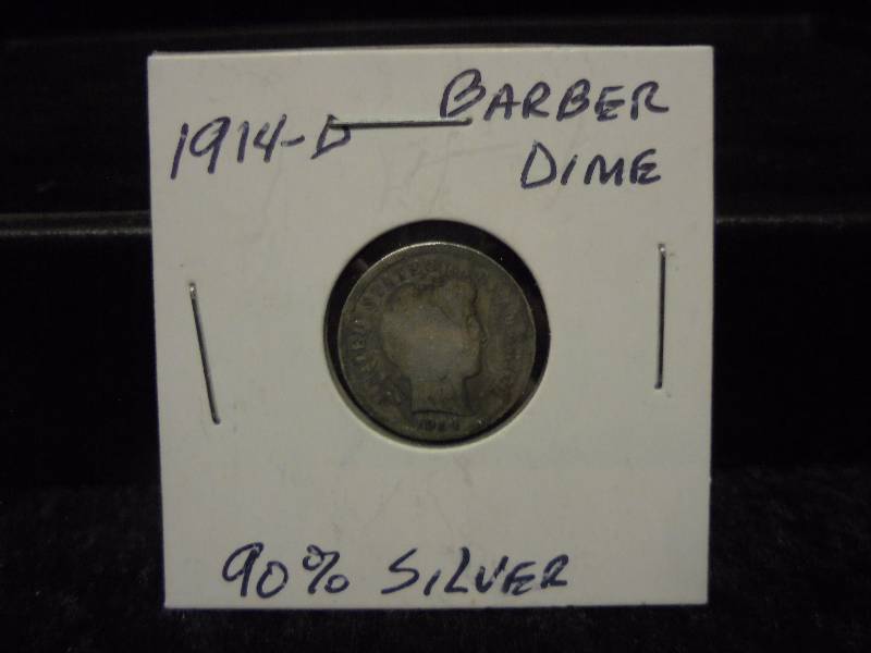 1914D  Barber Dime, 90% Silver