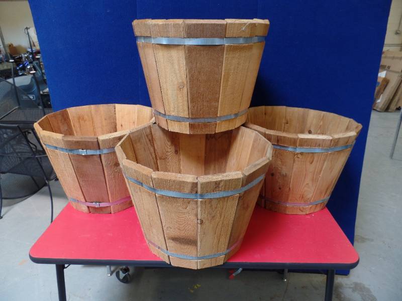 Cedar Barrel Style Planters NEW