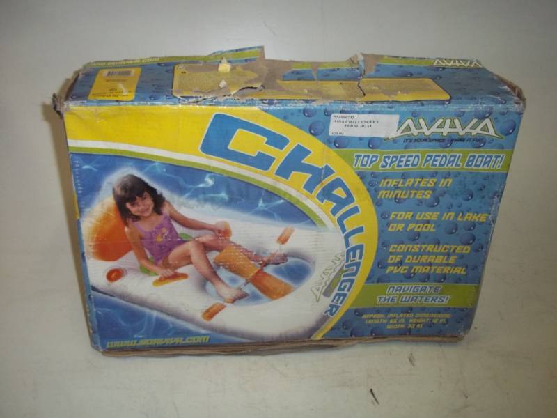 lot 63 image: New Aviva Top Speed Inflatable pedal boat water toy
