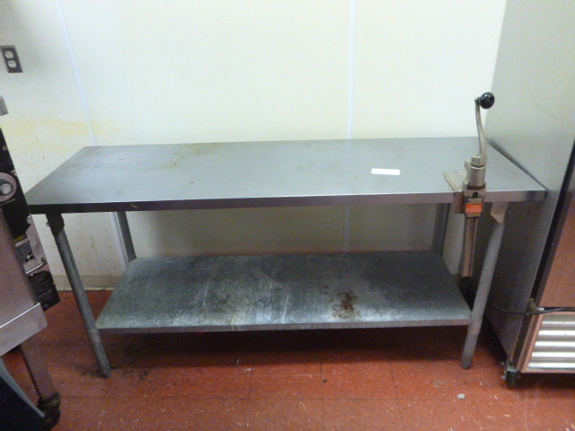lot 18 image: Stainless Steel Table with Galvanized Shelf