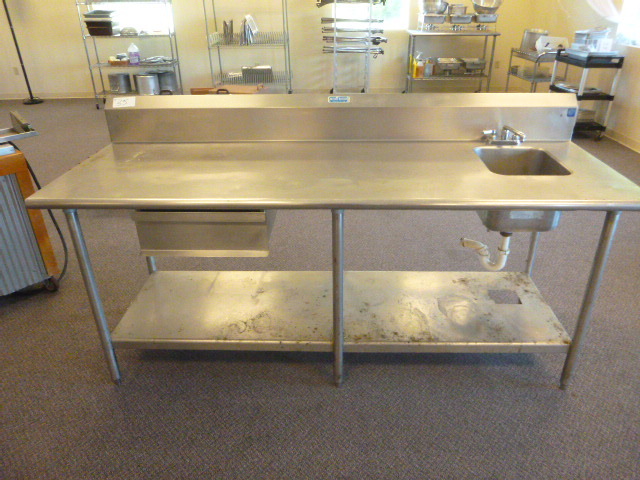 lot 35 image: Bastian-Blessing Stainless Steel Table with Sink and Faucet