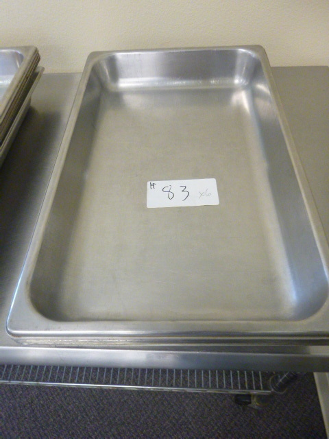 lot 83 image: 6 Full Size Steam Table Pans